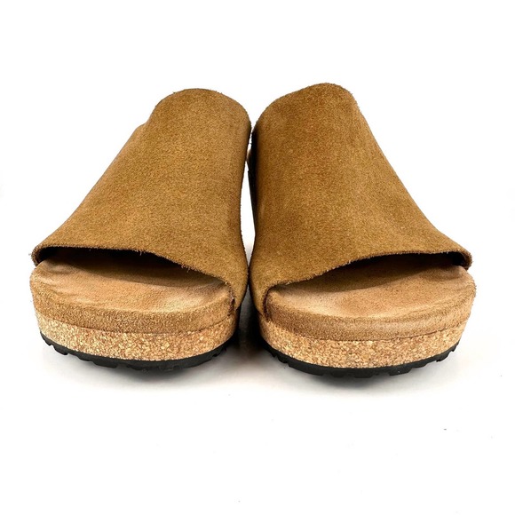 Birkenstock Papillio Namica Suede Leather Slide Wedge Sandal Tea Brown Size 38 - Picture 4 of 11